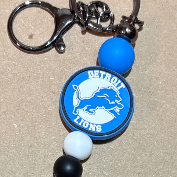 Silicone Bead Keychain - Detroit Lions - Picture 2 of 2